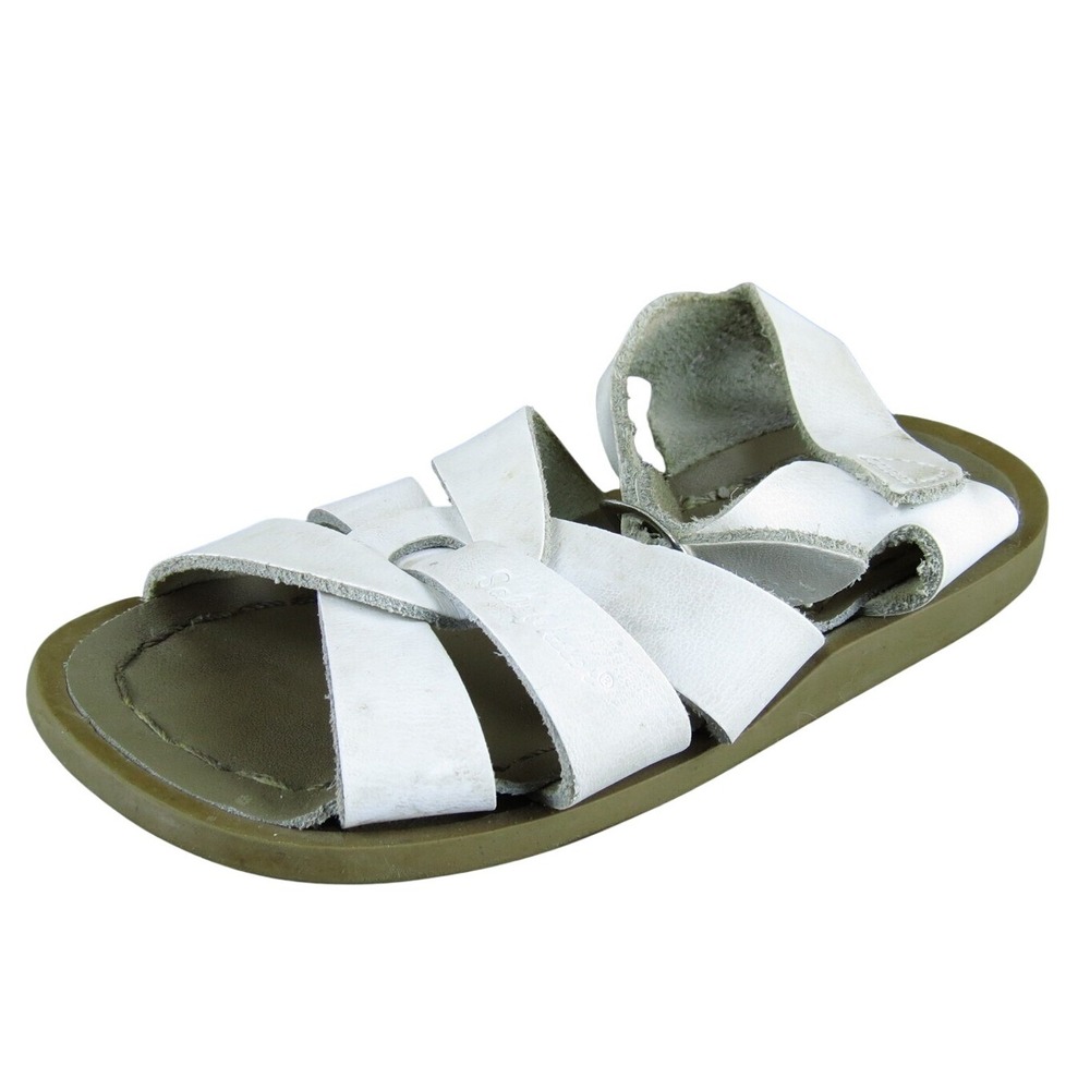 Salt Water Girls Ankle Strap Sz T 7 Medium White Leather Buckle
